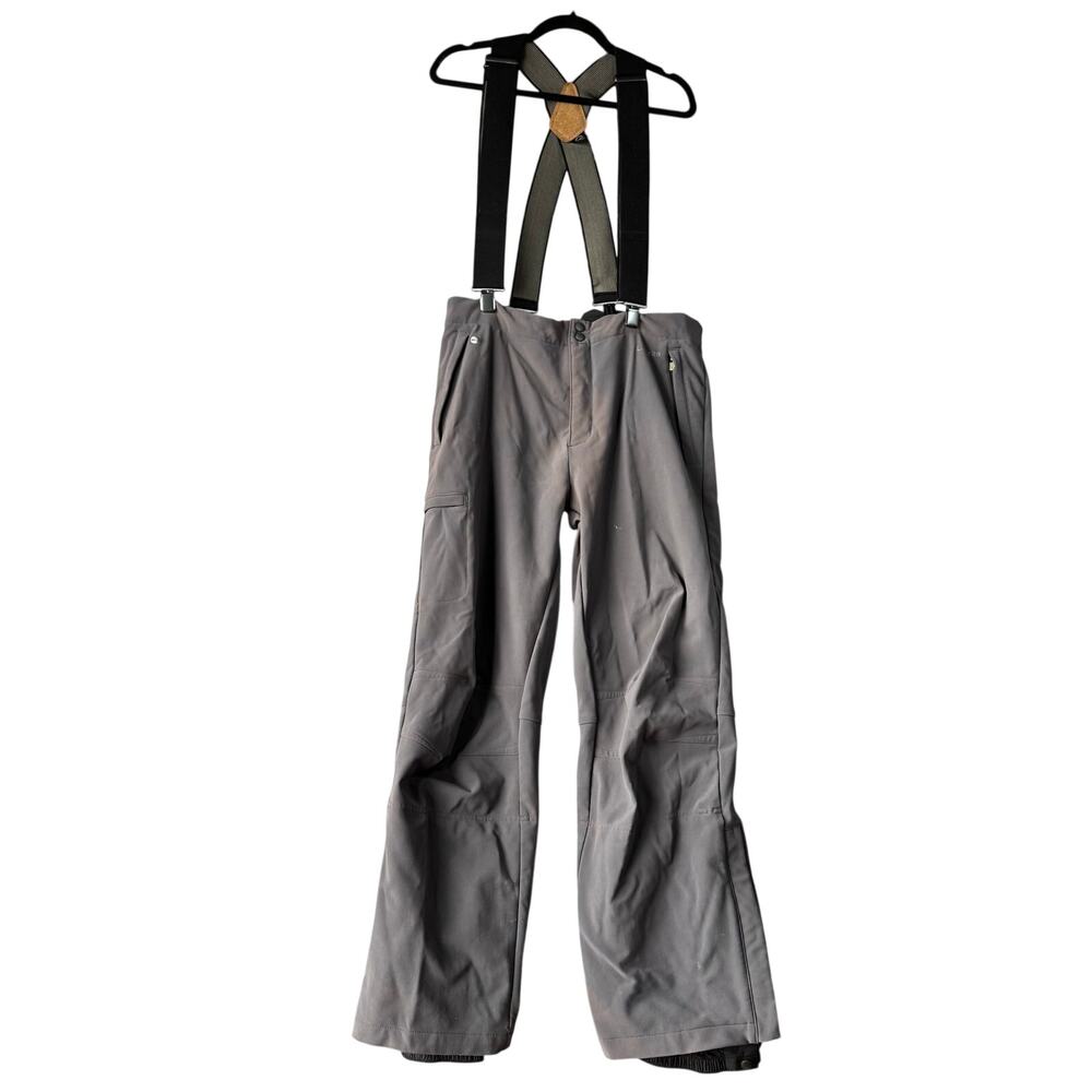 Vintage L.L. Bean Men's Gray Bib Snowpants Removable Suspenders Large Tall AS IS